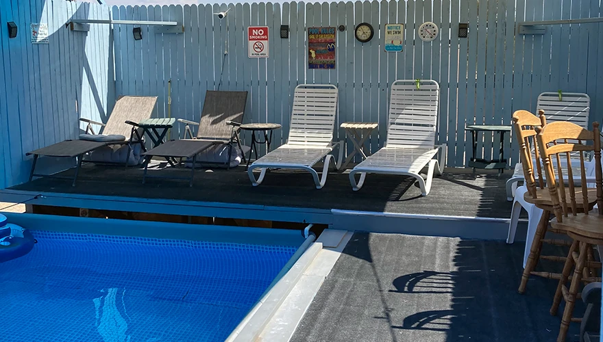 Pool and Deck in back yard Pool and Deck in back yard